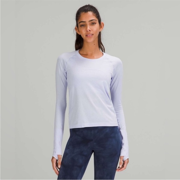 Lululemon Swiftly Tech Long Sleeve Shirt 2.0 Race Length Light Purple blue lilac - Picture 3 of 6